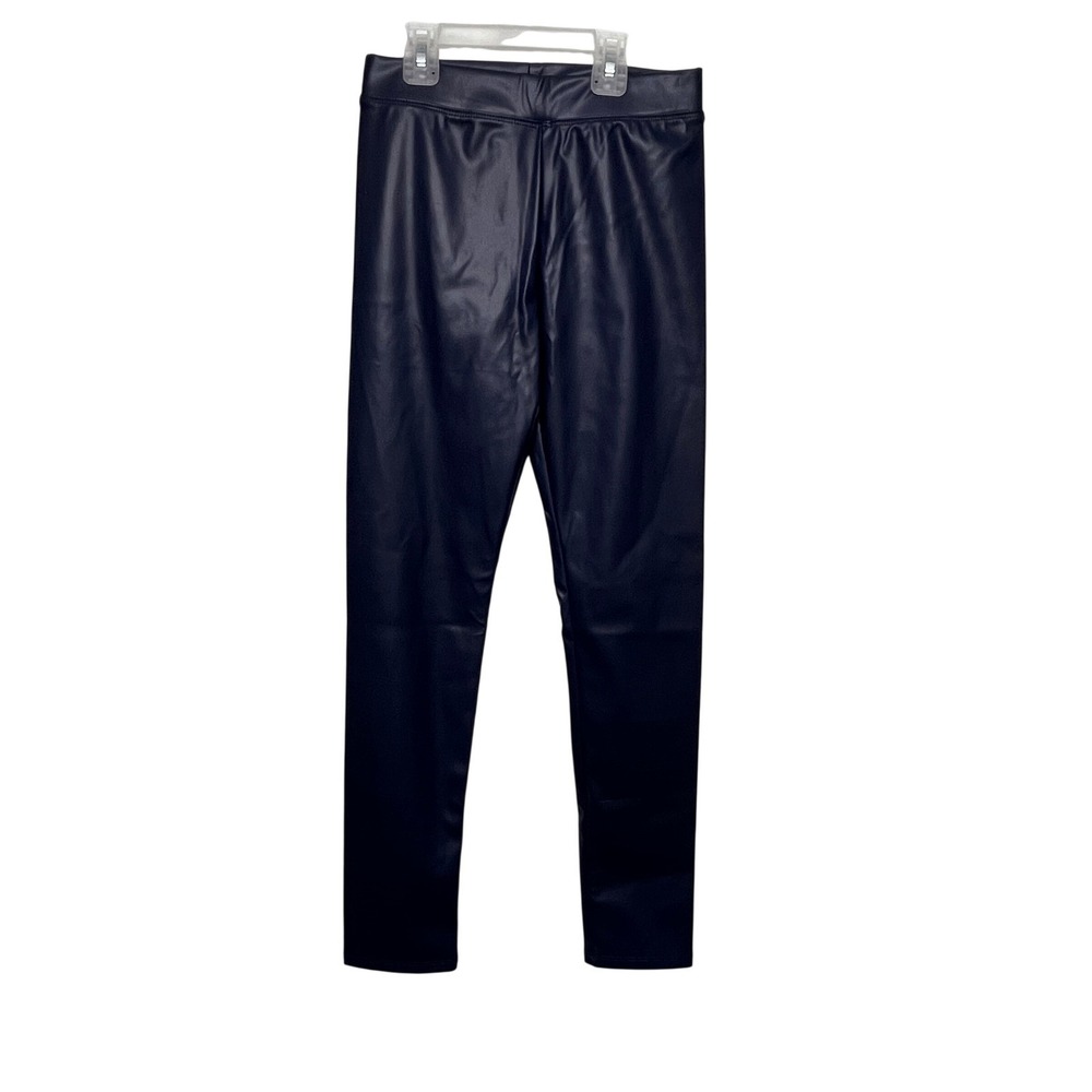 Crewcuts Kids Navy Blue Faux Leather Leggings Pants Size 12 NWT Vegan Chic Edgy - Picture 2 of 8